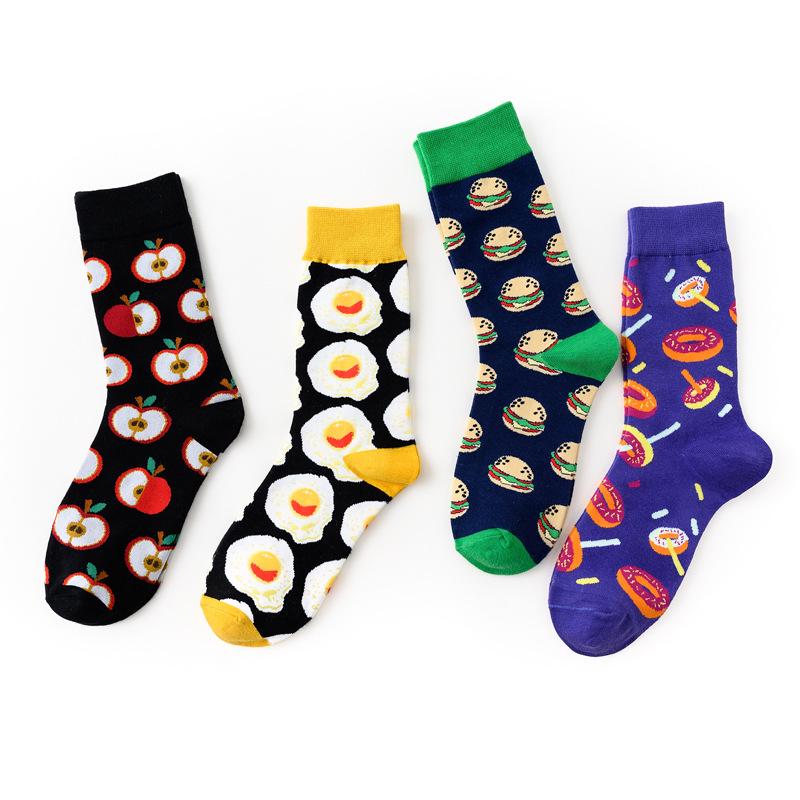 Women Socks Japanese Cotton Colorful Cartoon Cute Funny Sushi Hamburger Egg Avocado Socks for Girl