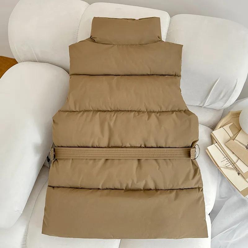 Осень Зима Пуховый Хлопковый Жилет Без Рукавов Куртка Свободная Корейская Версия Женский Хлопковый Жилет Темперамент Женский Жилет Пальто