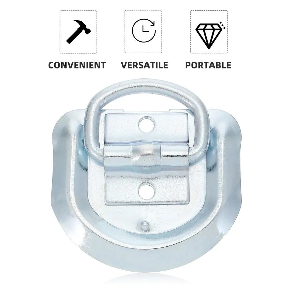Trailer Parking Lock D Ring Tie Down Anchor Floor Hook for RV Garage Boat Trailer Car Pull Ring Cargo Buckle Straps