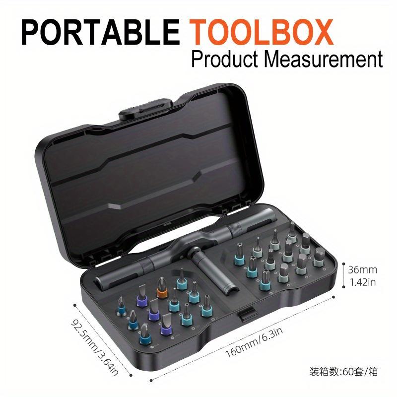 Набор магнитных отверток 24 в 1, Многофункциональный набор ручных инструментов со съемной Т-образной рукояткой-трещоткой, Ящик для инструментов для самостоятельного обслуживания дома