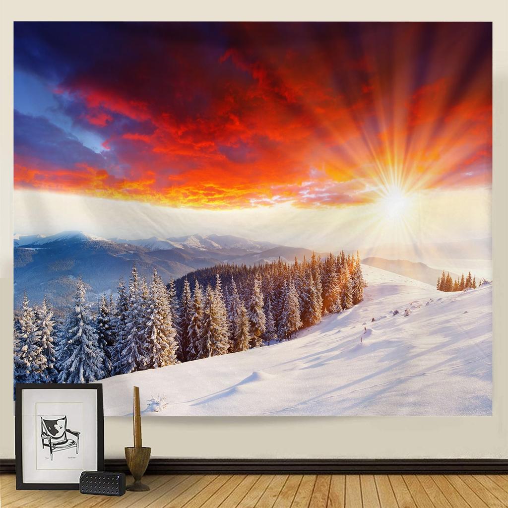 Гобелен Рождественская снежная сцена серии фон висит ткань дома гостиная спальня прикроватный настенный гобелен