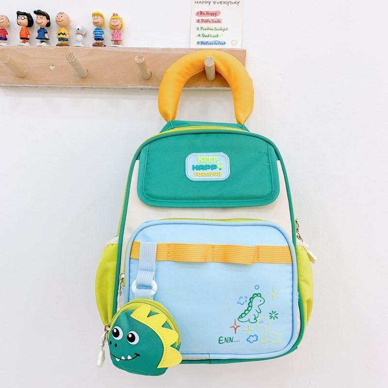 Backpack Blocked Color Kindergarten Backpack Casual Kids Lightweight Schoolbag