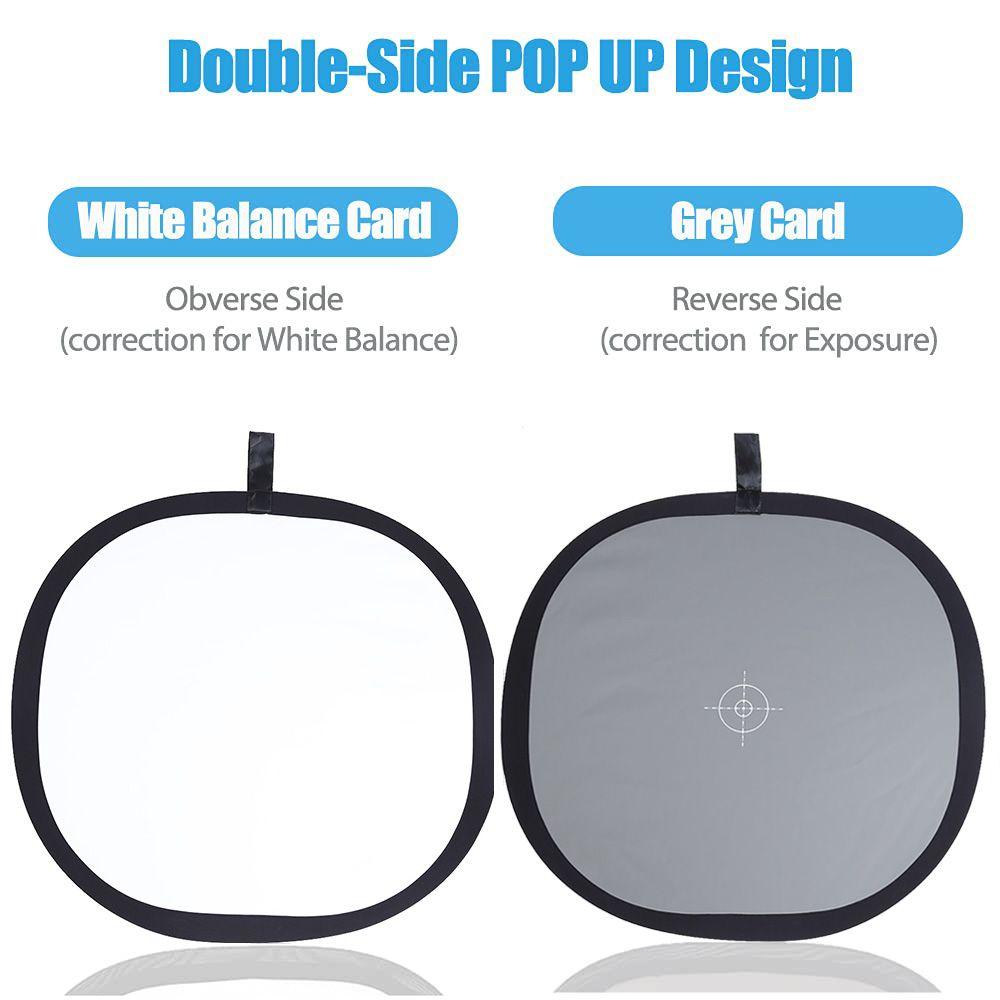 60x60cm Portable Double Face Camera Focus Board 18% Reflector Grey/White Balance Card Two Sides