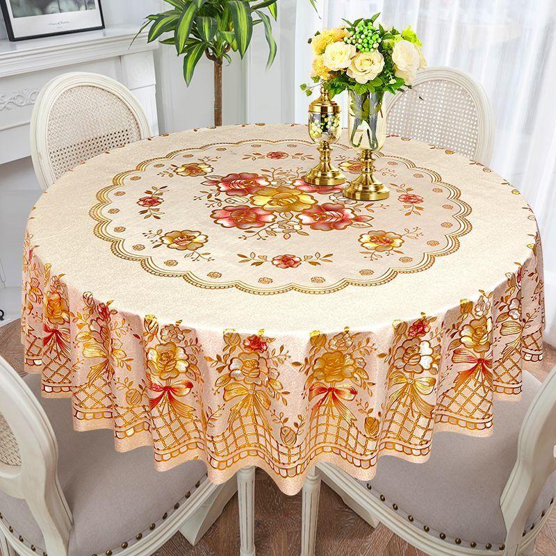 Minimalist Circular Table Cloth Waterproof Oilproof Wash Free Easy To Wipe Tablecloth Household Dining Table Round Tablecloth
