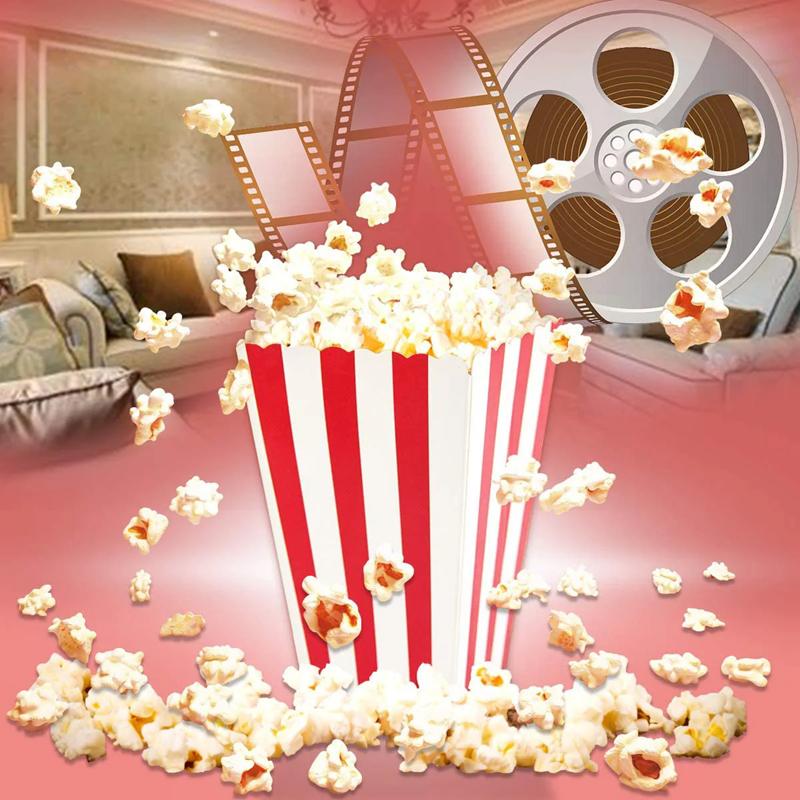 12 шт. Коробка для попкорна, ведра, стаканчики для картофеля фри, контейнеры для закусок, товары для дня рождения, свадьбы, рождества, карнавала, полосатые сумки