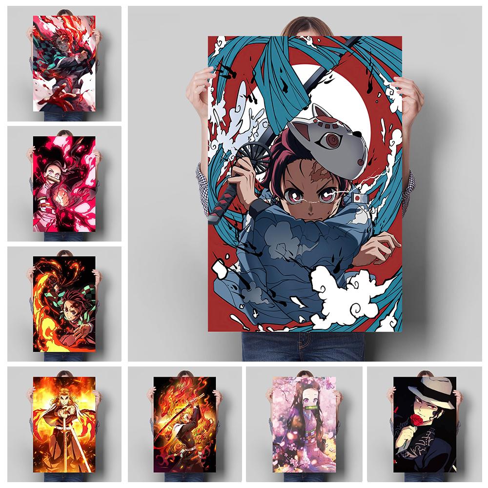 Убийца Демонов, украшение, картина, фреска, постер с персонажами аниме, холст, живопись и настенные художественные принты для детской комнаты, современный домашний декор