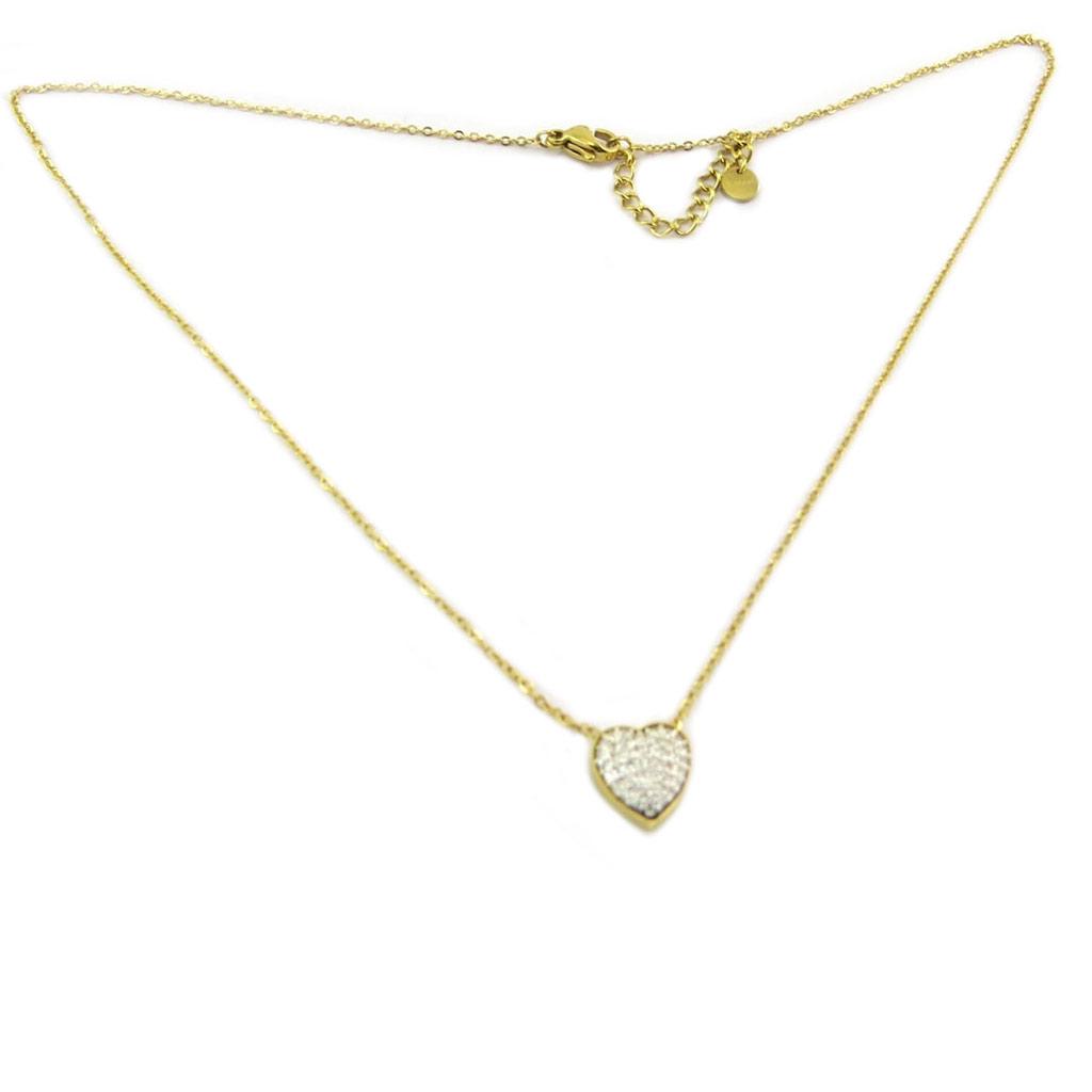 Les Trésors De Lily [P7857] - Designer Steel Necklace 'Love' White Gold - 10x10 Mm