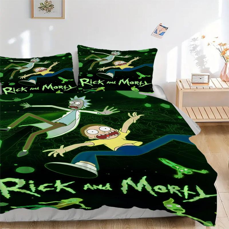 Набор пододеяльников Rick_and_Morty из 3 предметов (1 пододеяльник + 2 наволочки, без наполнителя) - Уютное и дышащее украшение для спальни yy251104029