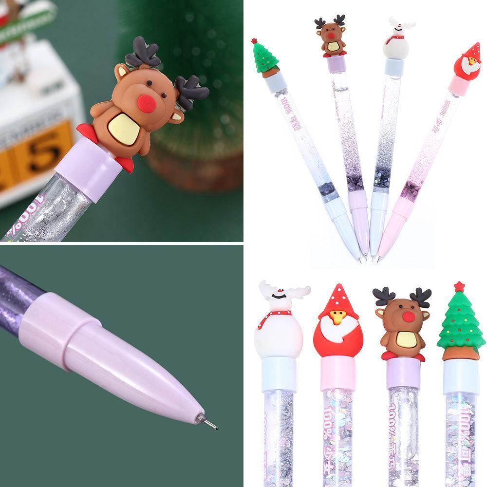 Xmas Tree Hand Account Pen Quicksand Sequins Gel Pen Christmas Quicksand Pen Christmas Gel Pen