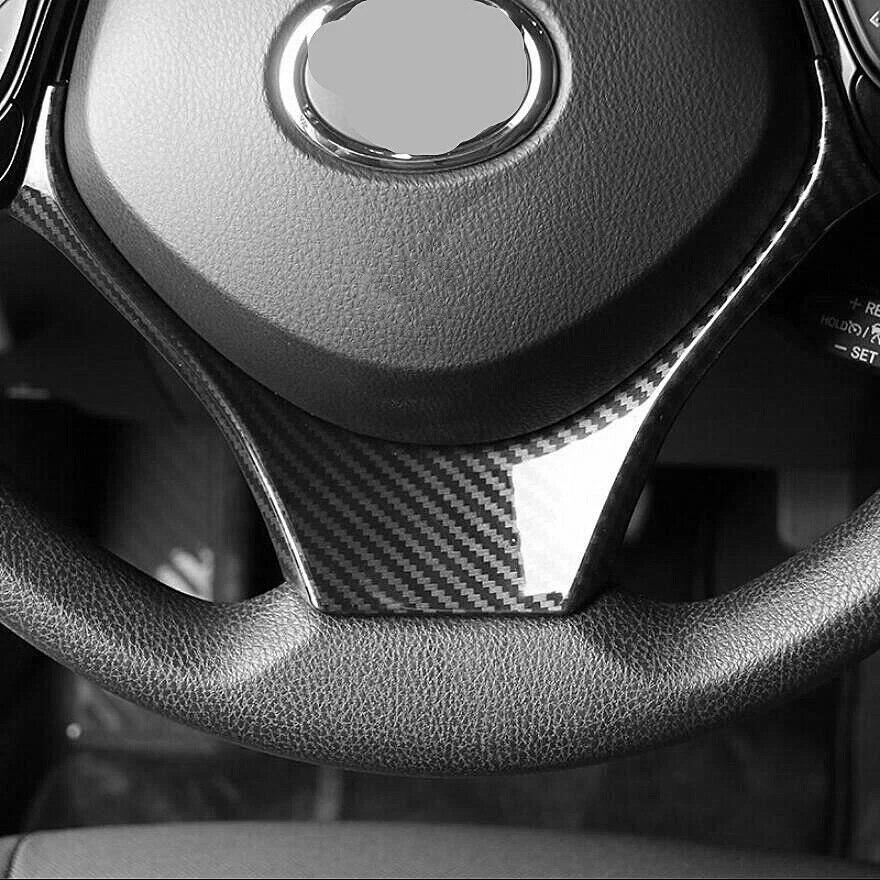 Узор из углеродного волокна ABS для Toyota CHR C-HR 2016-2018, автомобильный руль, кнопка, рамка, накладка, аксессуары для интерьера