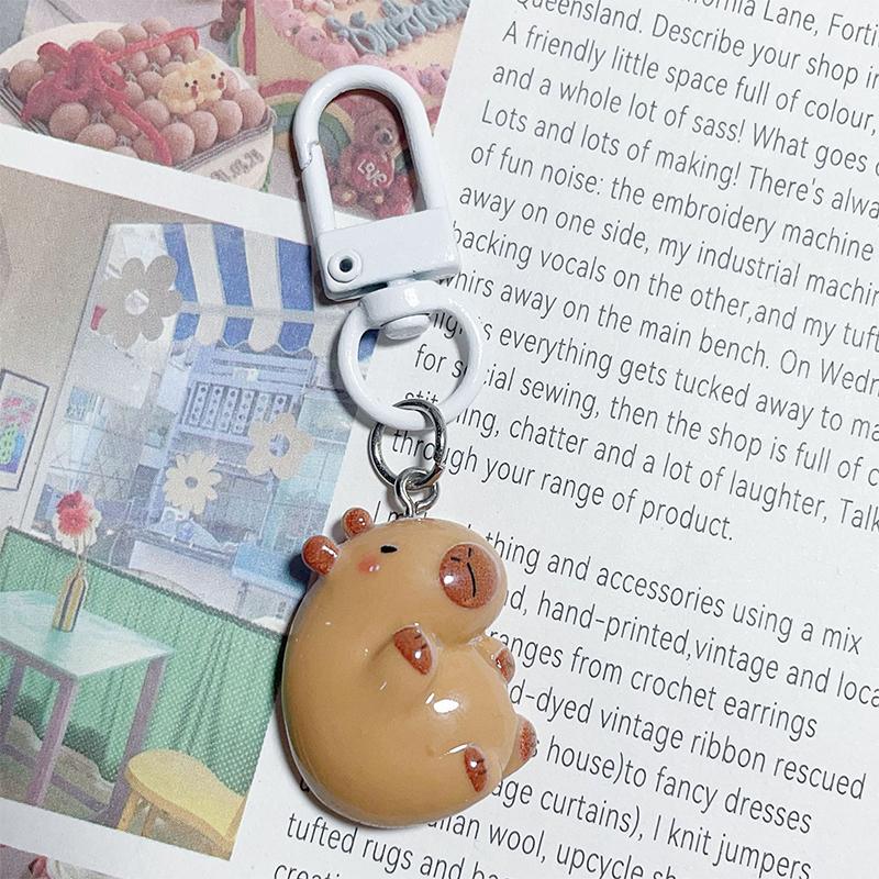 Брелок из смолы Capybara, забавная подвеска для сумки Capybara, милый забавный брелок для ключей с изображением животных, милые аксессуары для ключей