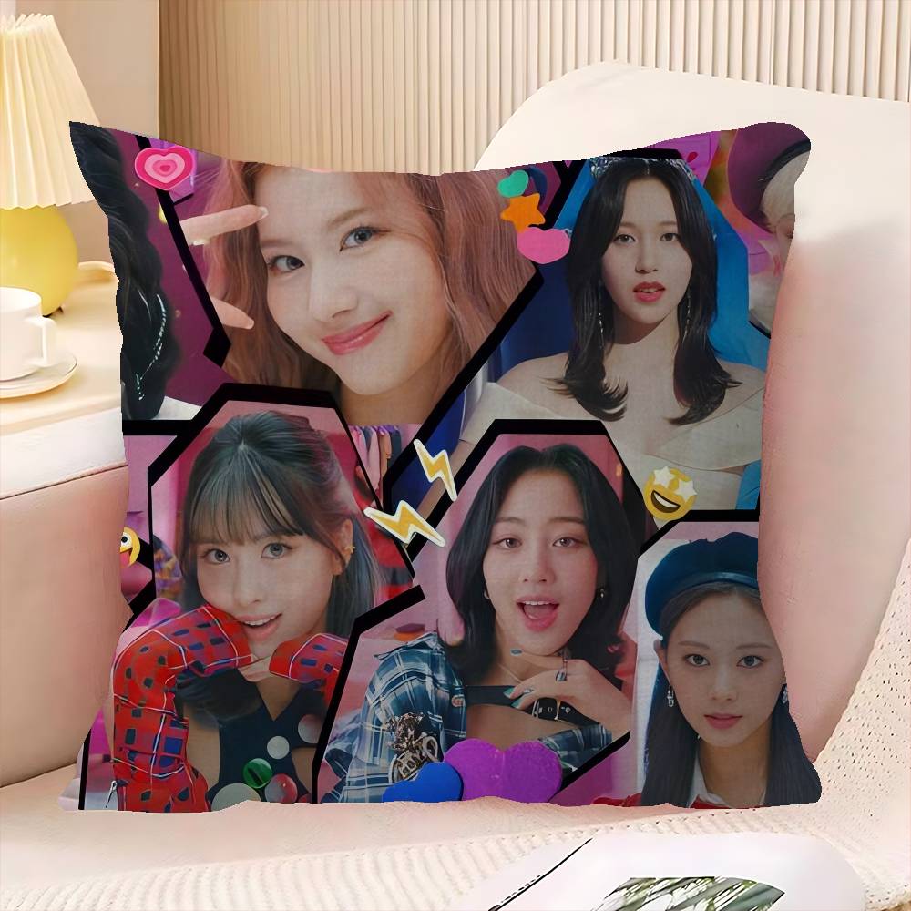 Холст Картина Kpop T-Twice Декоративная Эстетика Комнаты Наволочка Домашний Декор Спальня Диван-Кровать Диван Подушка Чехол 45x45