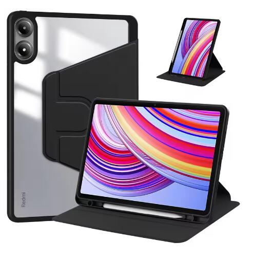 360 Rotation Cover for Redmi Pad Pro Case 12.1 Inch with Pencil Holder Cover for Redmi Pad Pro Poco Pad 12 1 2024 Tablet Case