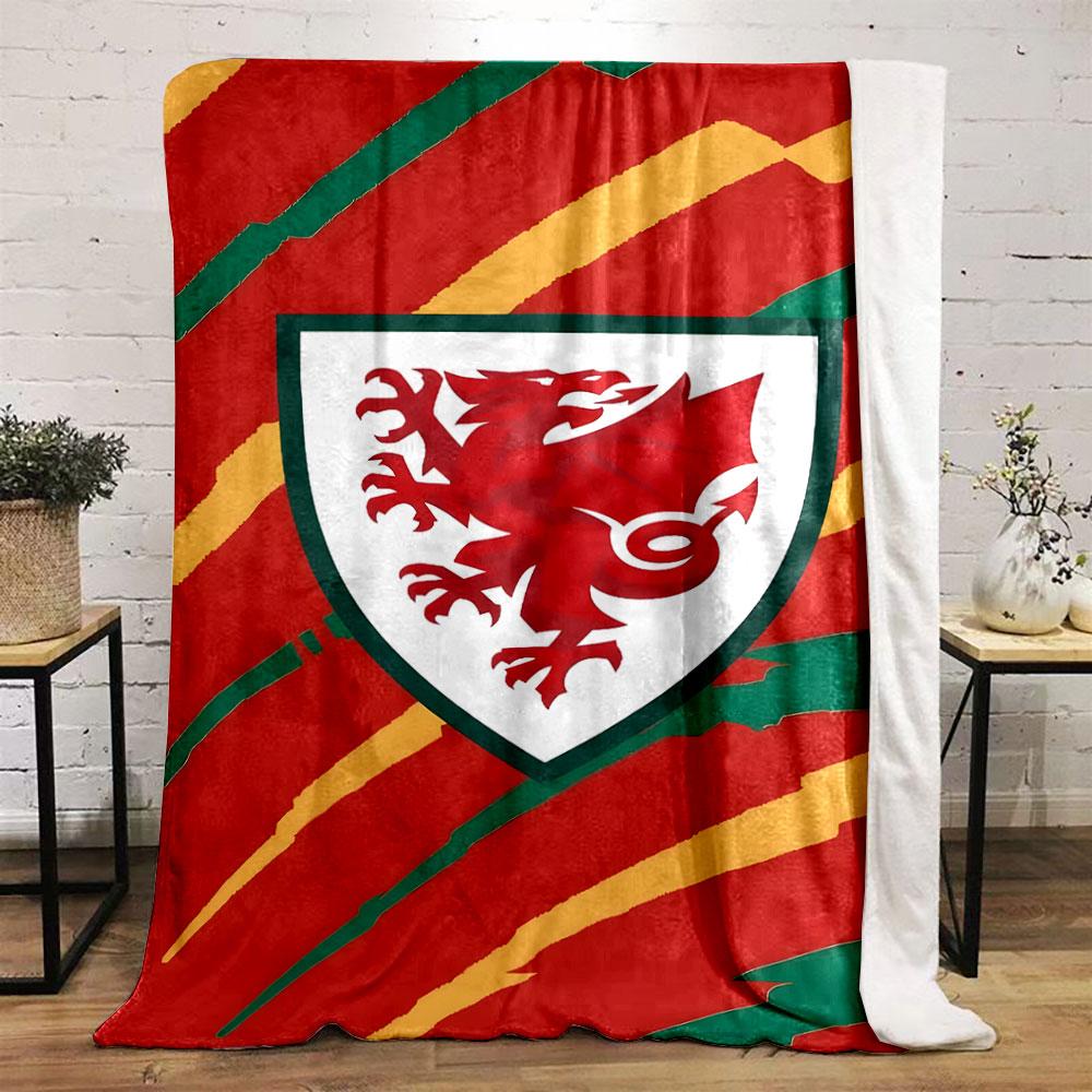 Red Dragon Emblem on Colorful Stripes print blanket soft and cozy perfect for the living room bed sofa or a nap,gift