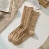 Женские осенне-зимние теплые однотонные носки средней длины из шерстяного ворса