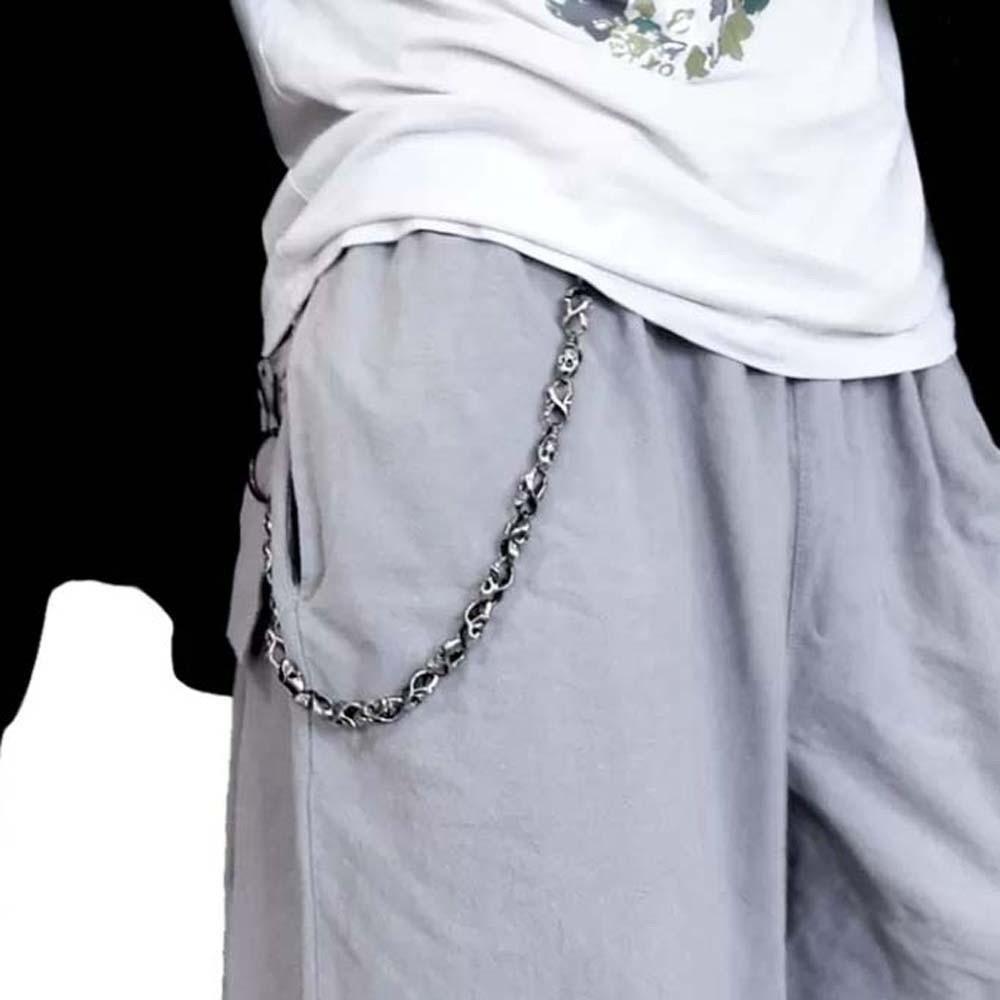 Cool Men's Jeans Chain Y2K Punk Zinc Zinc Alloy Waist Decor Vintage Skull Pants Chain Gift