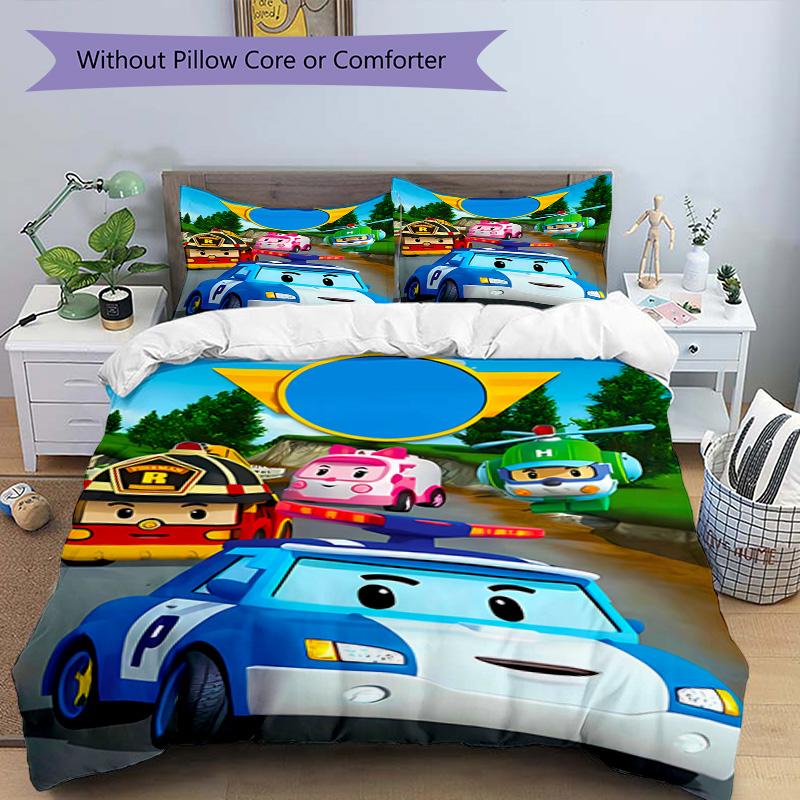 Train Adventure: Titipo's Journey 3‑Piece Bedding Set,Soft Duvet Cover with 33 Pillowcases,Multi‑Scene Home Dorm Use,Ideal Gift for Birthday & Holiday