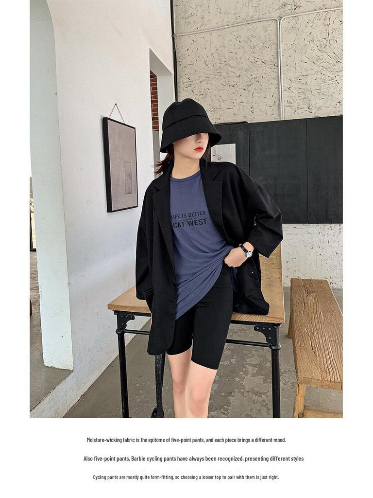 Colorful Women's Shark Print Summer Cycling Shorts