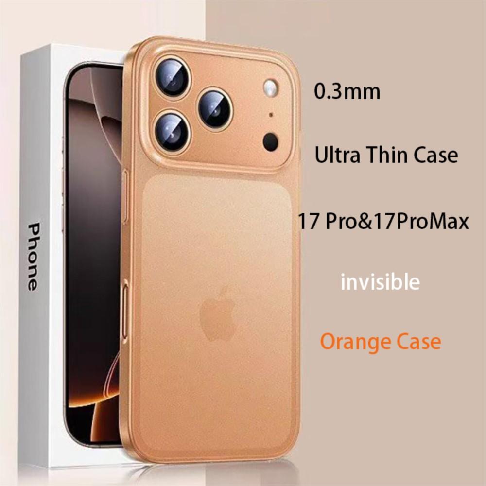 Для iPhone 17 Pro Роскошный Тонкий Ультратонкий Чехол Для iPhone 17 Pro Max 17Pro 17ProMax Жесткий PC Чехол Оранжевый Невидимый Чехол