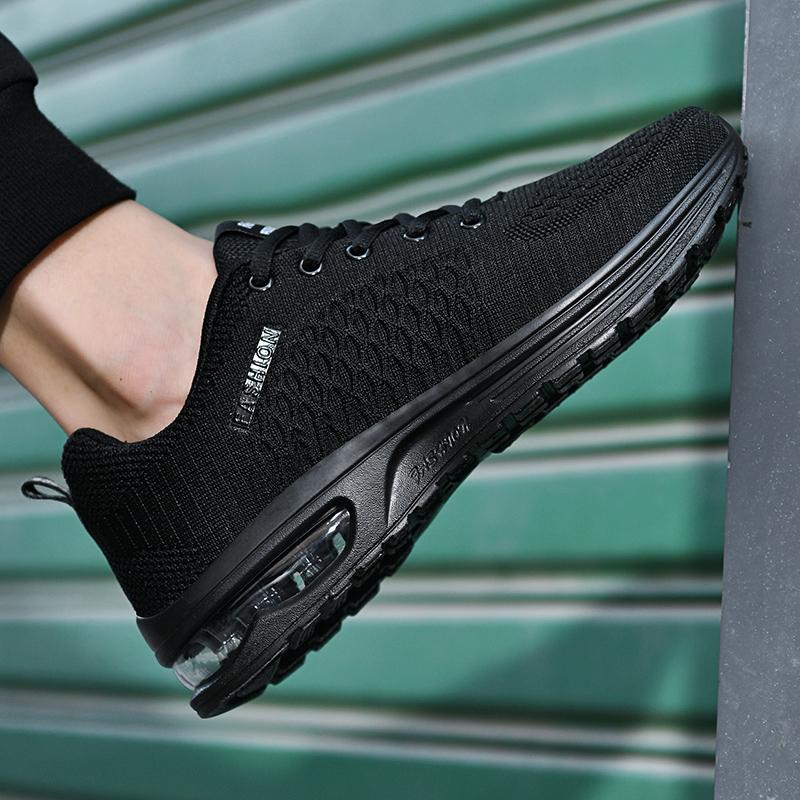 Мужские черные кроссовки 38-47, летние дышащие кроссовки для бега, повседневная обувь, кроссовки, женские кроссовки большого размера