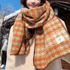 Korean Style Red Houndstooth Scarf for Women - Luxurious, Versatile & Warm Winter Neck Warmer