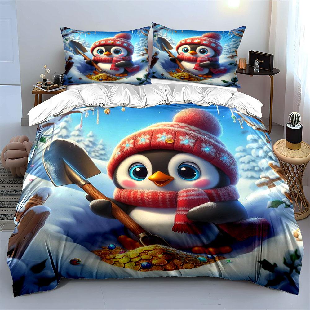 "Cozy penguin treasure adventure" Bedding sets Duvet covers Pillowcases(1* Duvet Cover 2* Pillowcases without duvet insert)