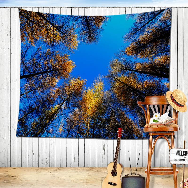 Скандинавский лес, проживание в семье, подвесная ткань, украшение комнаты, фон для окна, ткань, осенний ремонт общежития, пейзаж, гобелен