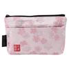 Senshishuin Nishijin Brocade Pouch White Peach and Cherry Blossom Design (Lined) (Small)