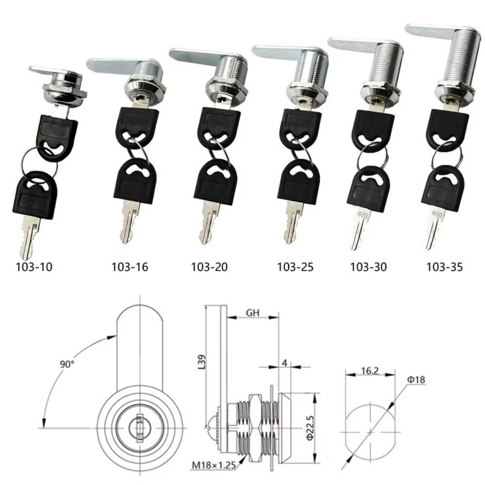 16/20/25/30mm Cam Lock Metal Cabinet Door Lock Practical Drawer Lock  Drawer