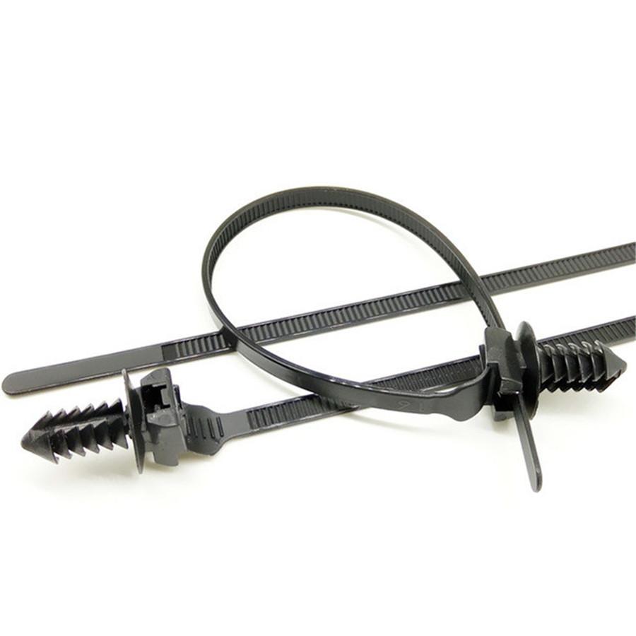 100 шт. Подходит для всех автомобилей Крепление Зажим для галстука Освобождаемая нейлоновая стяжка Хомуты для крепления кабеля Самоблокирующиеся пластиковые стяжки-молнии для крепления