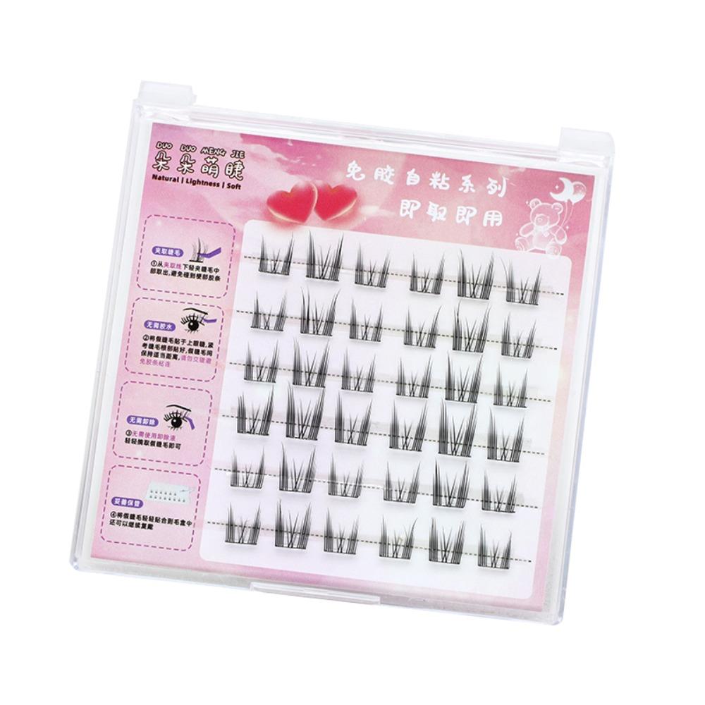 Soft Self-adhesive False Eyelashes Sweet Segmented Eyelashes Bundles  Ladies Girls