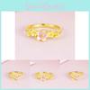 Simple Yet Elegant Peach Blossom Copper Gold Plated Ring For Women Fashion Adjustable
