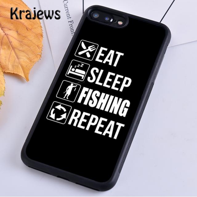 Krajews Eat Sleep Fishing Repeat Phone Case Cover For iPhone 17 Air 16 15 14 plus 12 13 pro max coque Fundas