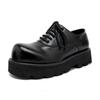 Men Casual Business Wedding Formal Dress Platform Shoes Lace-up Oxfords Shoe Black Brown Original Leather Sneakers Mans Footwear