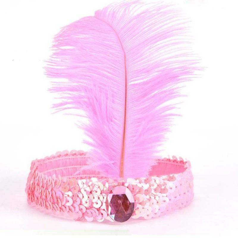 Sequins Feather Crystal Headband Indian Feather Headdress Holiday Party Indian Hairband Fashion Women Hair Accessories