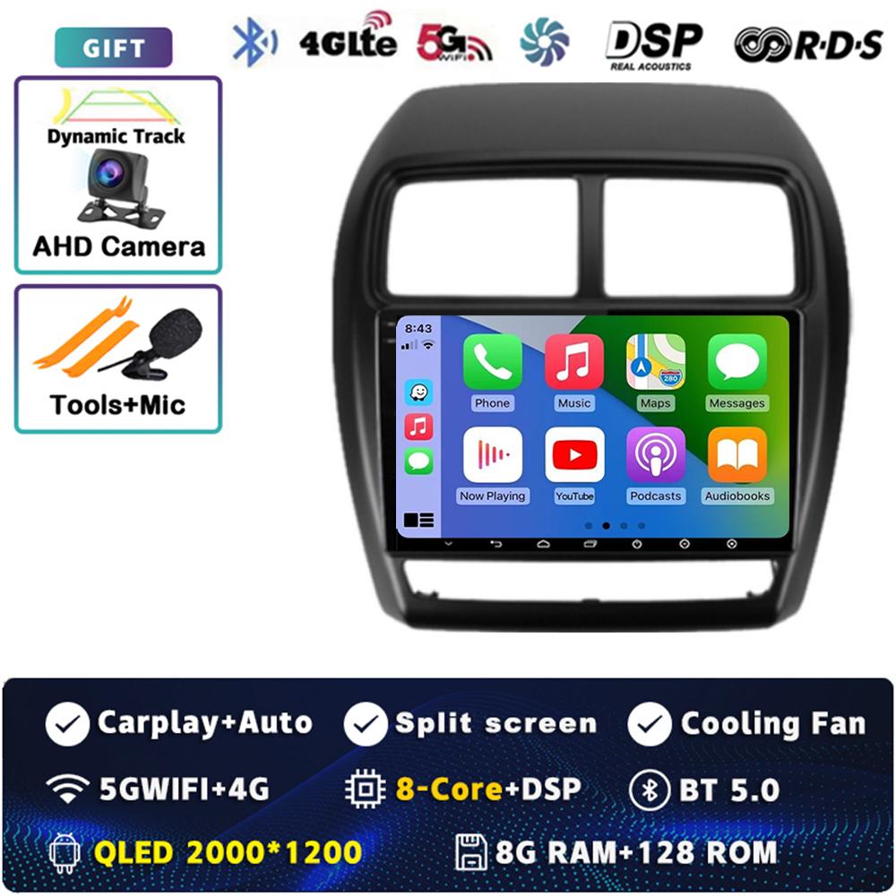 Android 14 Carplay Car Radio для Mitsubishi ASX 1 2016 2017 - 2022 Мультимедийный видеоплеер Навигация GPS Стерео 2Din 360 Камера
