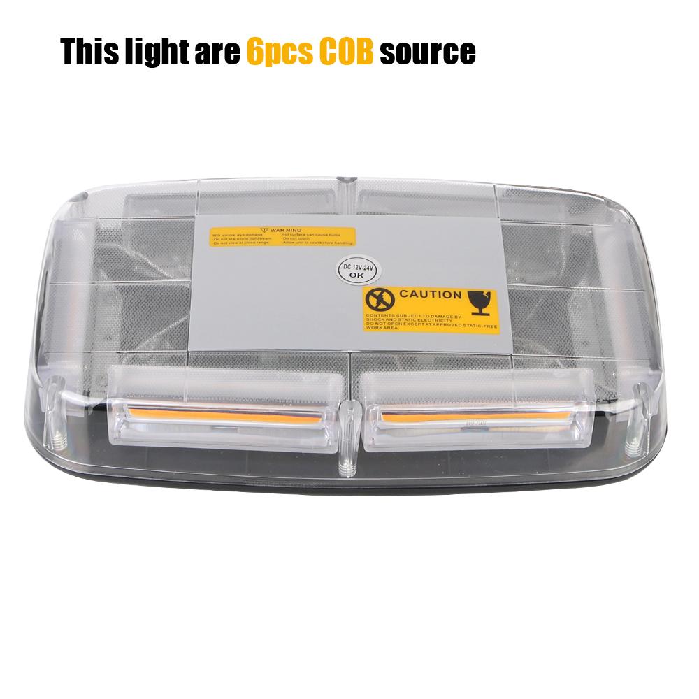 Автомобильная стробоскопическая сигнальная лампа Аварийная сигнальная лампа Проблесковый маячок на крыше автомобиля DC12 ~ 24 В Желтый светодиод COB Потолочная лампа Автомобильные фары Полицейская мигалка