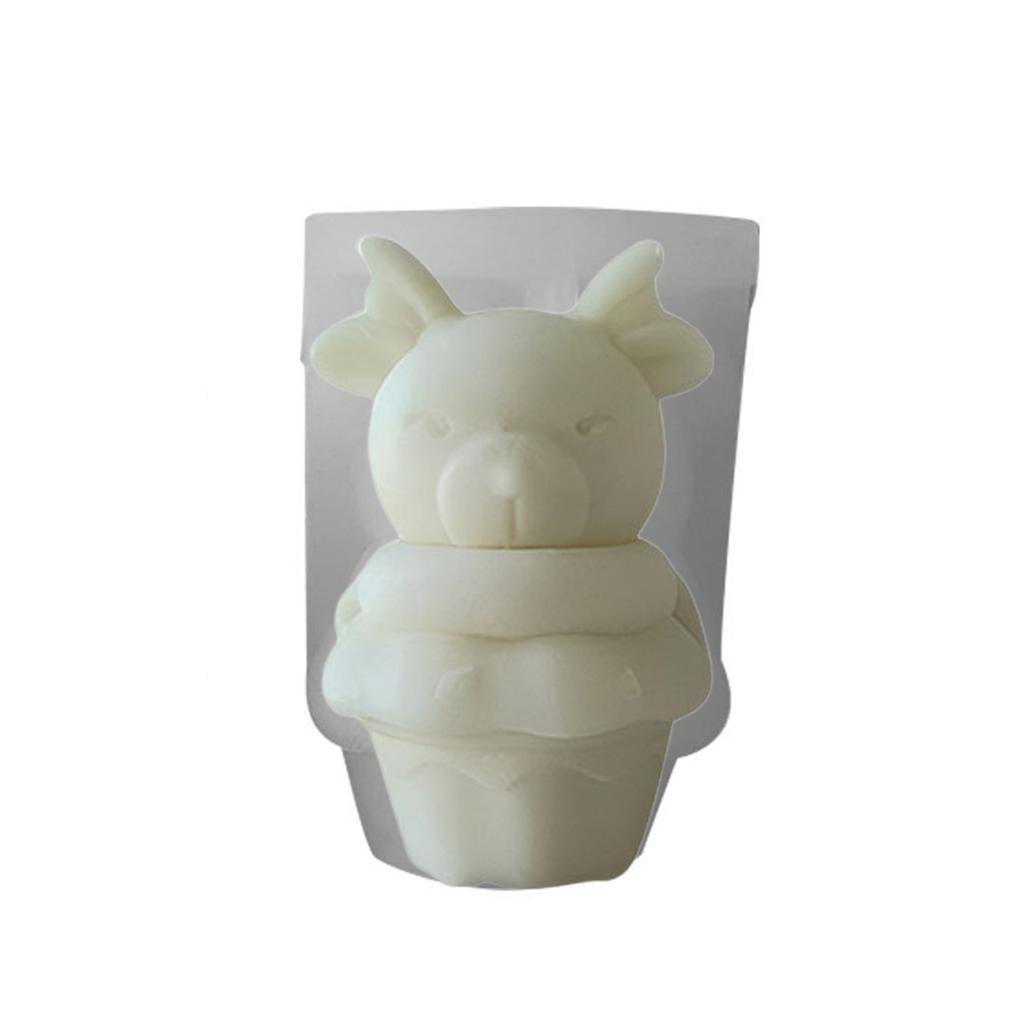 Милая форма для мыла и свечей в виде медвежонка из силикона для дней рождения, юбилеев, мультяшный медведь, форма для ароматических свечей, Рождество