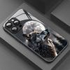Креативная стеклянная чехол-накладка с рисунком Одинокого Волка Короля Для iphone 17 16 15 14 13 12 11 Pro Promax Plus Защита от падений