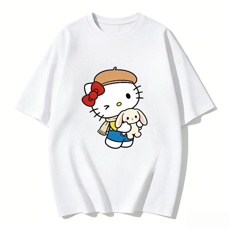 Womens Cartoon Printed Short Sleeve Cotton Women Tshirt 21st Century Style 2026 Summer Y2K Top Casual Fashion Womens Tshirt