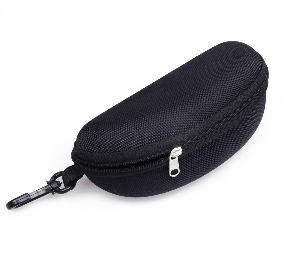 Peanut Shape Linen EVA Hard Eyeglass Case Impact Resistant Portable Sunglasses Storage With Carabiner Hook For Most Eyeglasses