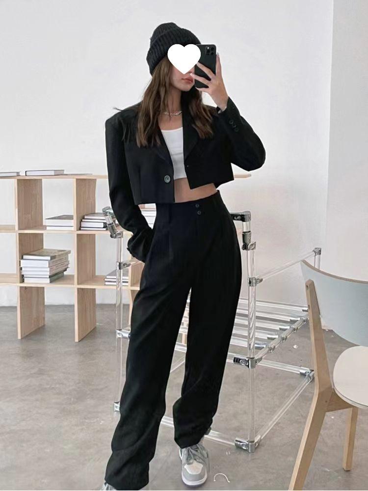 2025 Женский Универсальный Маленький Однотонный Пиджак-Жакет с Длинным Рукавом