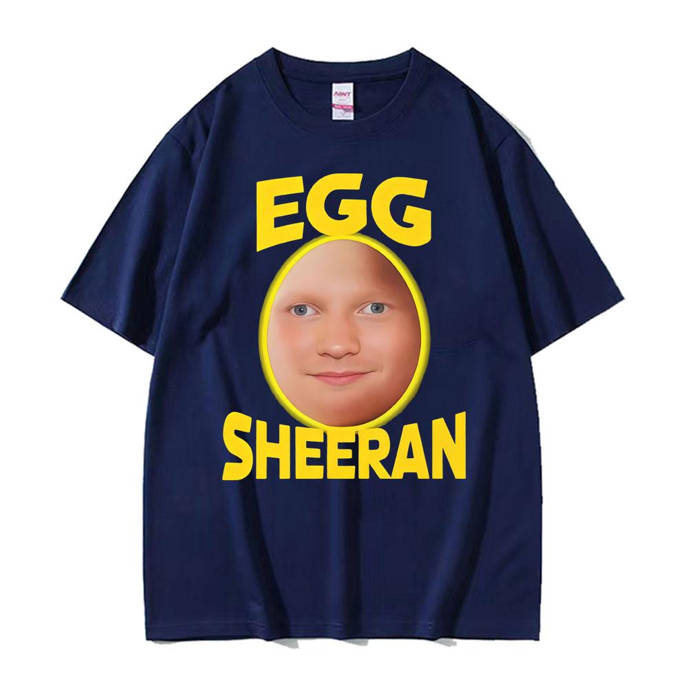Funny Ed Sheeran Egg Fan Pattern Tshirt 2025 Summer Mens Womens Gothic Super Humorous Cotton Tshirt Street Wear