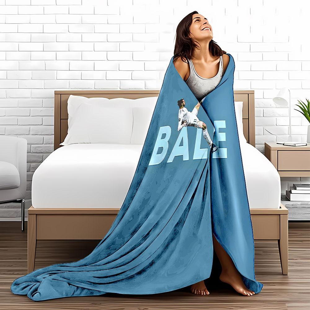 Kick Action on Blue Blanket for all seasons blanket lunch break throw gift