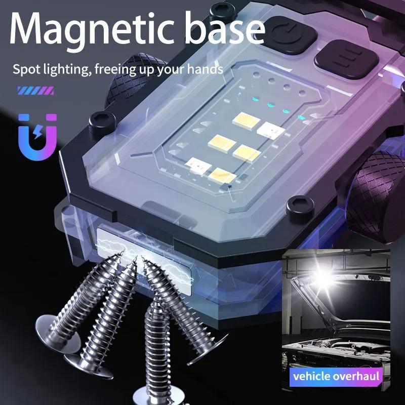 Мини-светодиодный брелок для ключей, портативный магнитный фонарик EDC, уличный фонарик для кемпинга, рыбалки, аварийной работы, шляпа, клипса, лампа с гироскопом