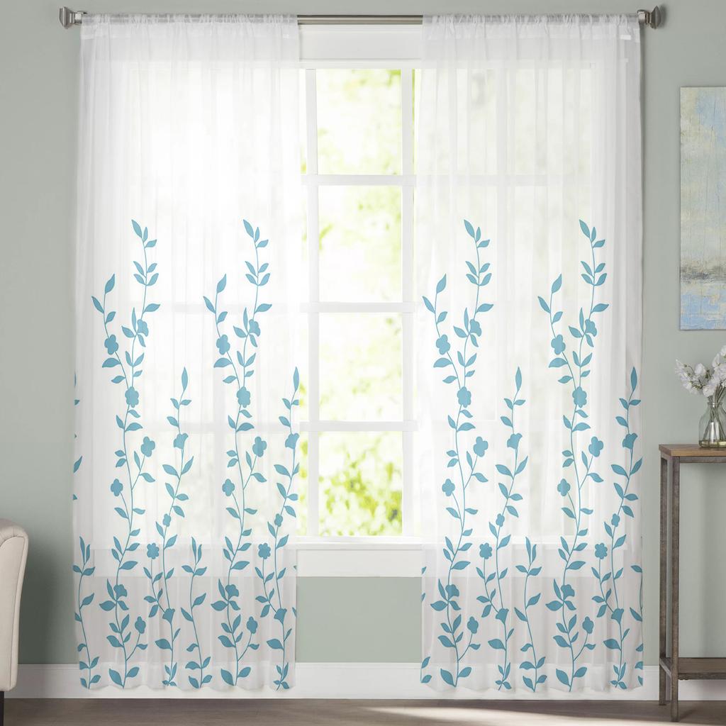 Растение Цветок Прозрачные Шторы Для Гостиной Кухни Детской Спальни Вуаль Подвесные Шторы