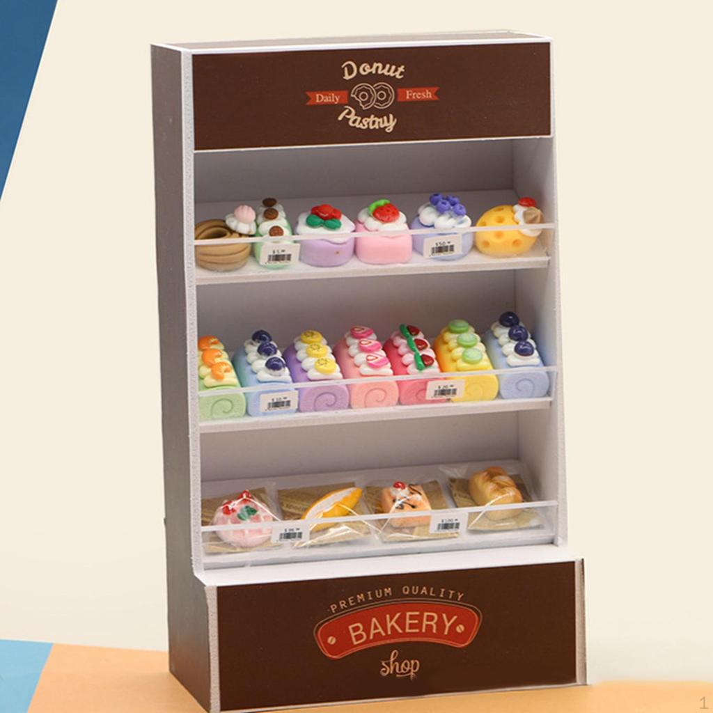 1/12 Dollhouse Miniature Model Bread Cabinet Furniture Toy Micro Landscape Doll Accessories