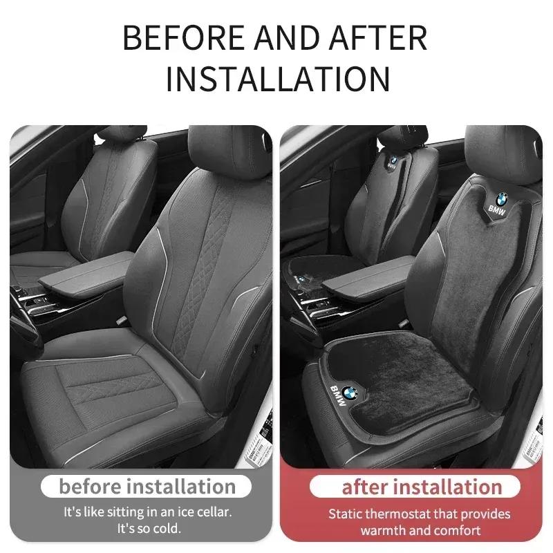 -Зимняя накладка на автомобильное сиденье, фланелевая, теплая, чехол-защита для сиденья автомобиля для BMW 3 5 Серии X1 X3 X5 F10 F30 G01 G05 G32 G20 G30 G60