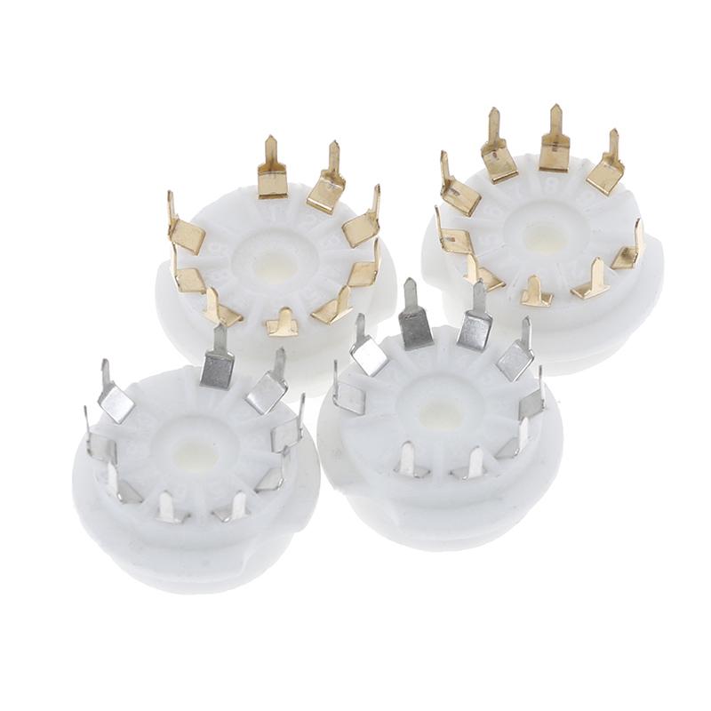 1 шт. Позолоченная 9-контактная керамическая ламповая панель для печатной платы, база для ламп 12AX7 12AU7 ECC83