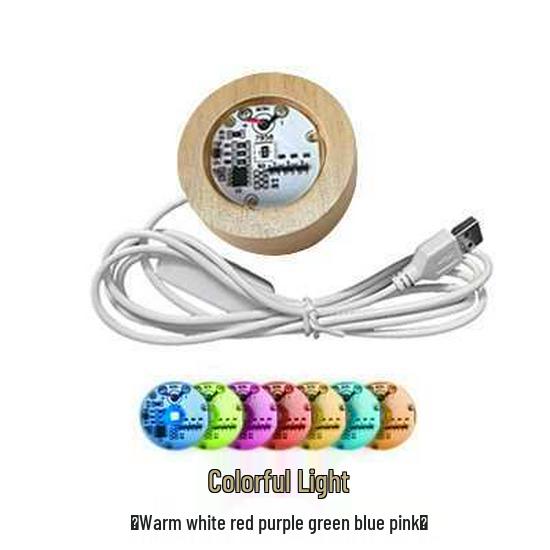 Светодиодный ночник-кристальный шар из массива дерева с USB-подключением